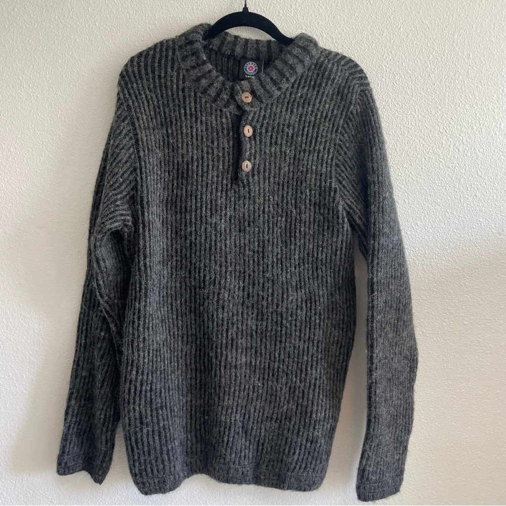 Icewear Iceland Men’s Wool Sweater – Gray, Size L